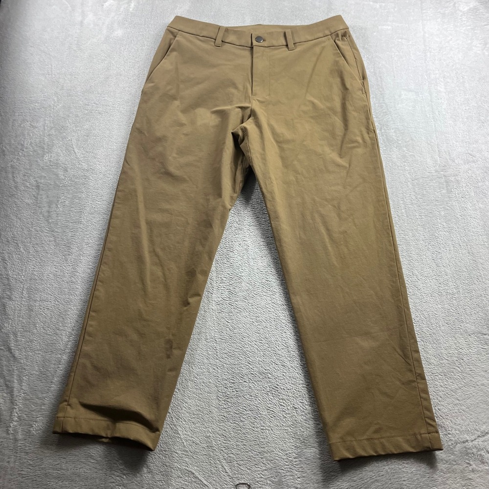 Lululemon Commission Pant Classic Warpstreme Tan Khaki Chino LM5B68S 32 x 27